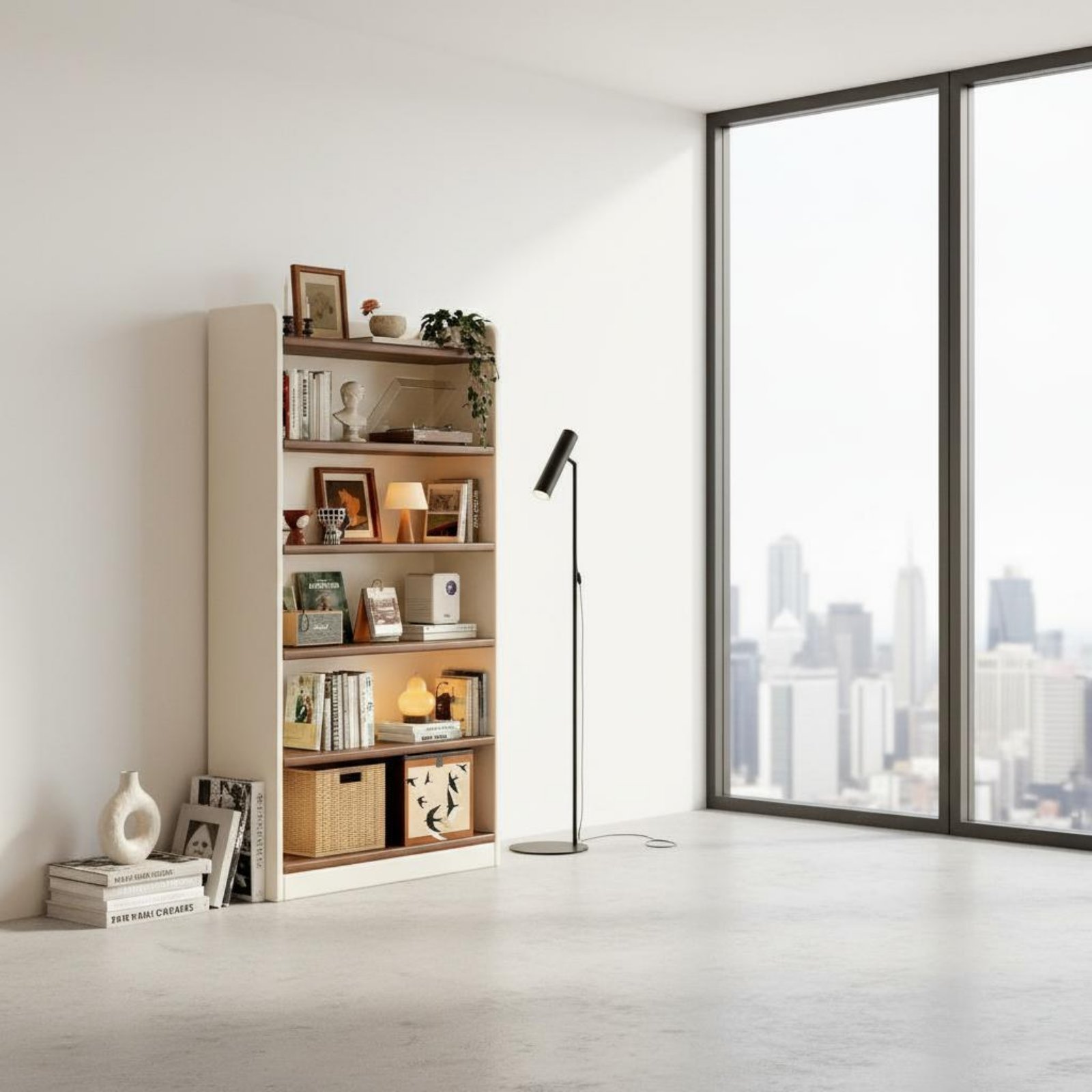 Sustainable Living Book - منظم كتب متعدد الطبقات بسعة كبيرة،