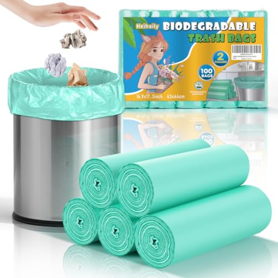 أكياس قمامة خضراء صغيرة سعة 2  - مراجعة Biodegradable Bin Liner وسعره